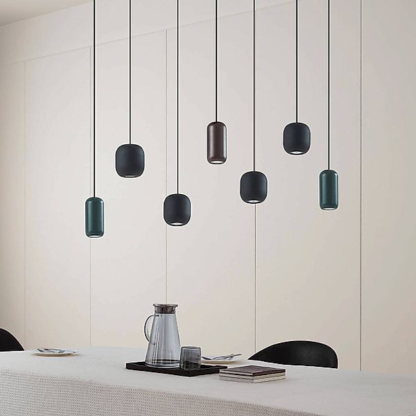 Lucande Hängelampe Narion, schwarz/bunt, 7-flg. günstig online kaufen