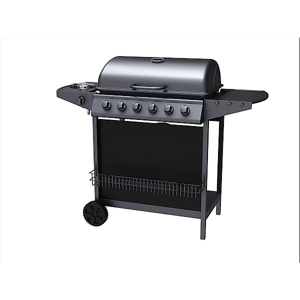 Tepro Gasgrill Hampton 6 mit Seitenkocher Schwarz günstig online kaufen