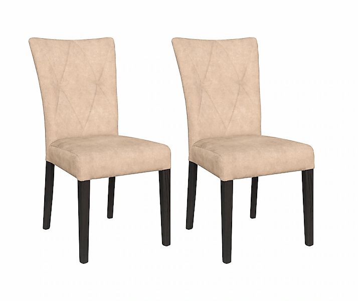 Home affaire 4-Fußstuhl "Diamond" (Set) 2 Stk.Sitz und Ruecken gepolstert günstig online kaufen