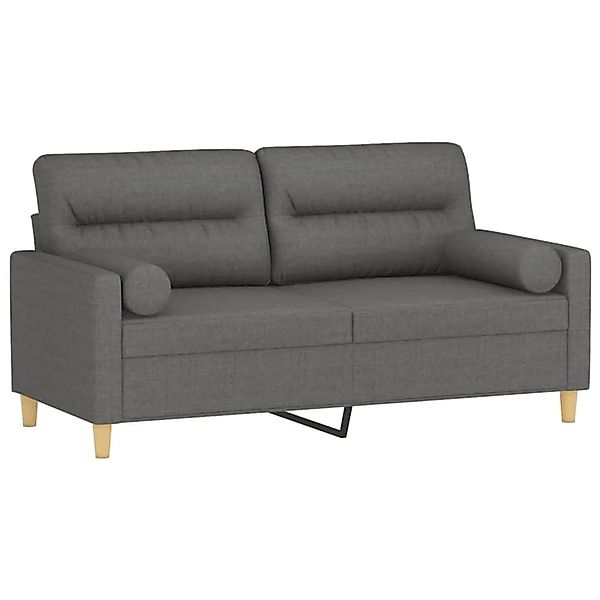 vidaXL 2-Sitzer-Sofa mit Zierkissen Dunkelgrau 140 cm Stoff 3200822 günstig online kaufen