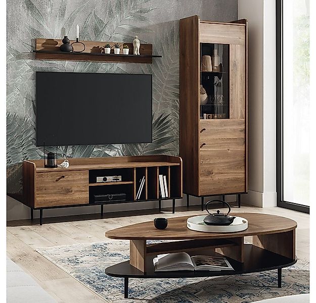 Lomadox Wohnzimmer-Set VAREDO-132, (Mega-Spar-Set, 4-St., 4-tlg), Eiche Nb. günstig online kaufen
