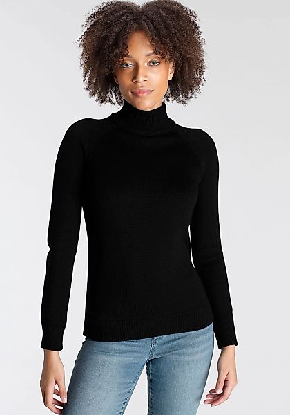 Arizona Strickpullover "Rolli unifarbend", mit grobem Strickmuster und Roll günstig online kaufen