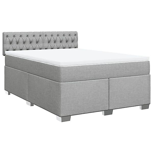 vidaXL Boxspringbett mit Matratze Hellgrau 160x200 cm Stoff 3285946 günstig online kaufen