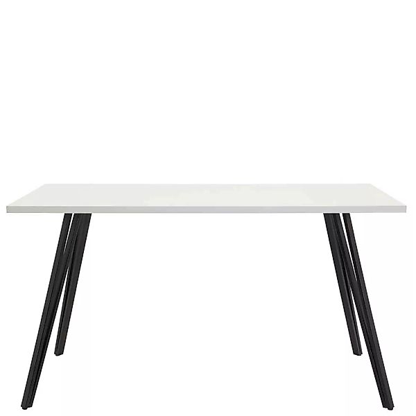 Küchen Tisch in Weiß und Schwarz Vierfußgestell günstig online kaufen
