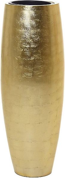 VIVANNO Bodenvase Fiberglas MAGNUM Rund - Gold Blattoptik Hochglanz (1 St), günstig online kaufen