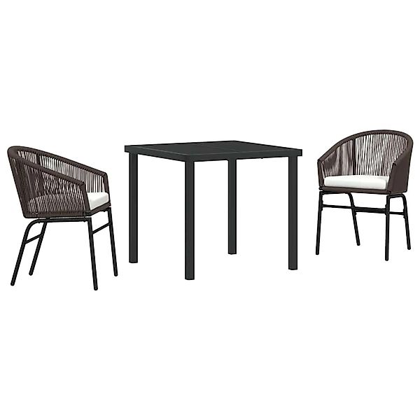vidaXL Garten Essgruppe 3-Tlg Braun Poly Rattan 3379352 günstig online kaufen