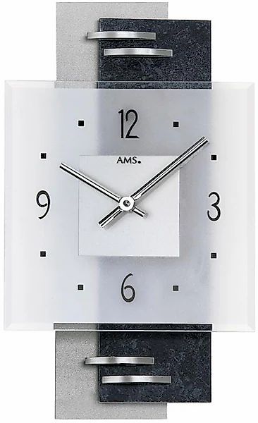 AMS Wanduhr »W9245«, Quarzuhr,Glas,Schiefer,Wohnzimmer,Esszimmer,Made in Ge günstig online kaufen