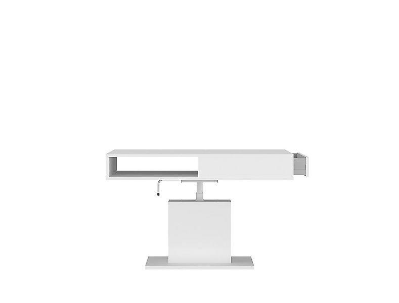 Meble Wójcik Couchtisch höhenverstellbar bis 80cm, Alpinweiß - 110x60/80x65 günstig online kaufen