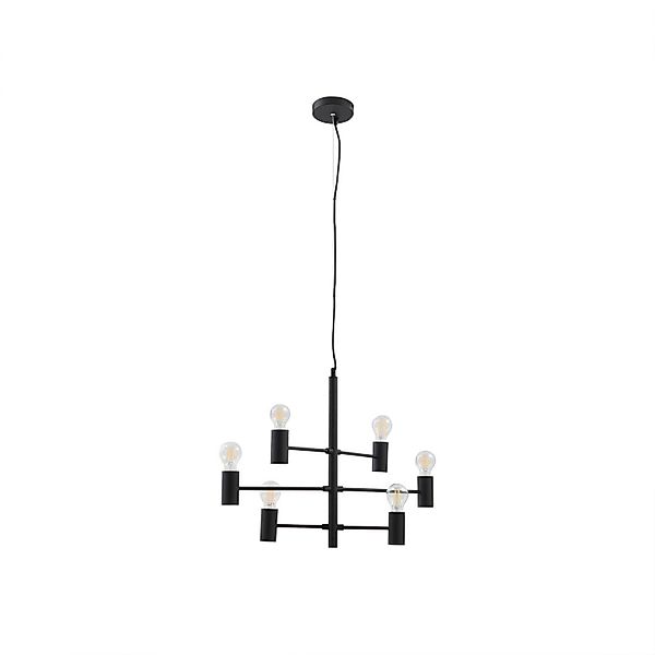 Lucande Pendelleuchte Aidas 10030652 Modern in Schwarz aus Metall 6-flammig günstig online kaufen