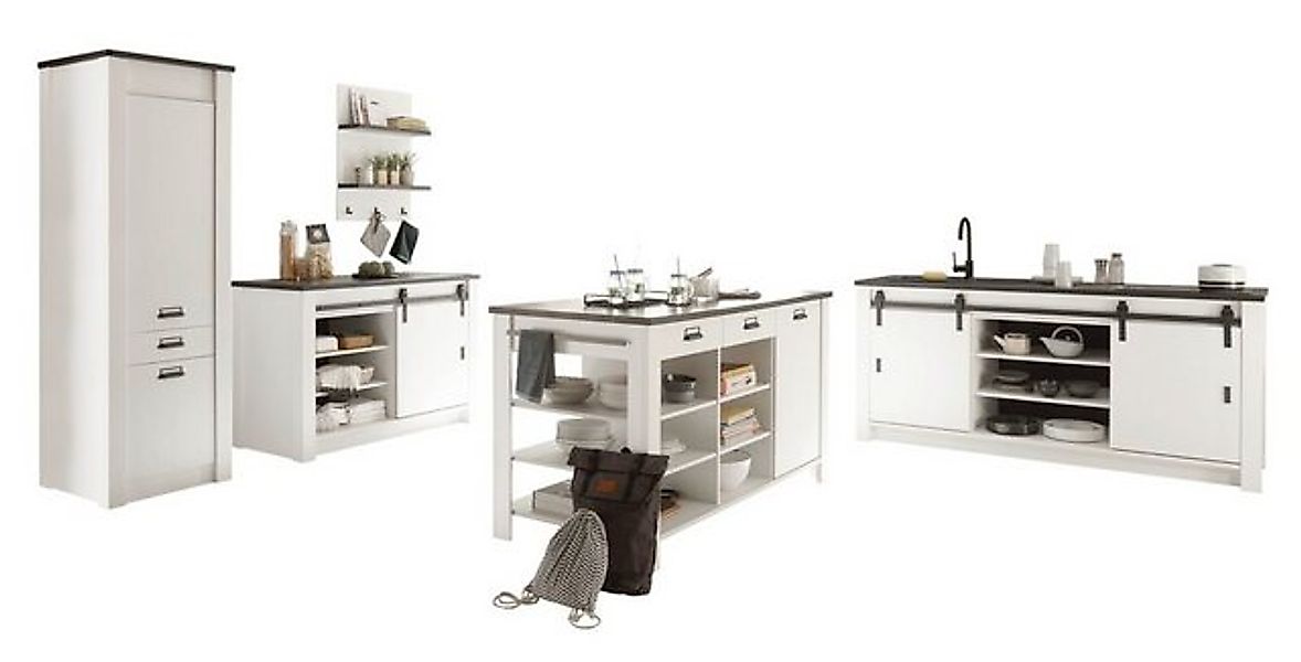 Furn.Design Küchenbuffet Stove (Küche Set in weiß Pinie Landhaus, 5-St., in günstig online kaufen