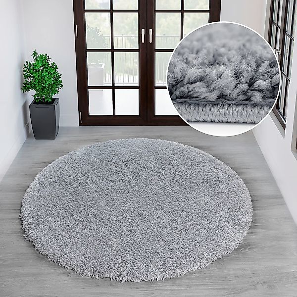 my home Teppich "Viva rund" rund 45 mm Höhe Uni-Farben, einfarbig, besonder günstig online kaufen