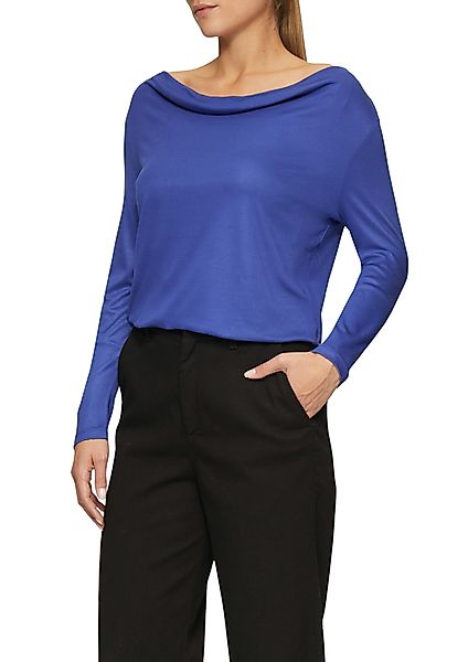 s.Oliver BLACK LABEL Langarmshirt mit Wasserfall günstig online kaufen