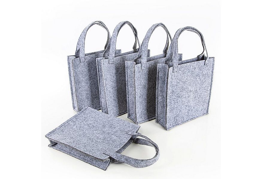 Logbuch-Verlag Dekofigur 5 graue Geschenktaschen Filztasche neutral 18 x 20 günstig online kaufen