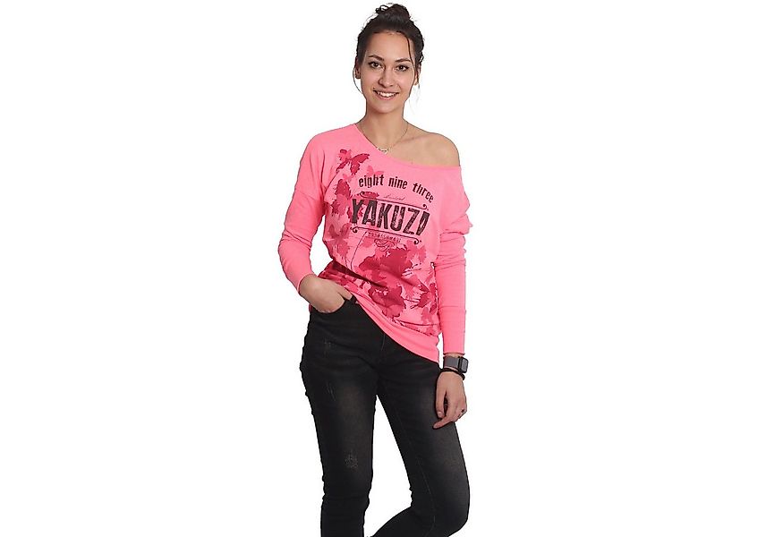 YAKUZA Langarmshirt Butterfly Reign im Boyfriend Look günstig online kaufen