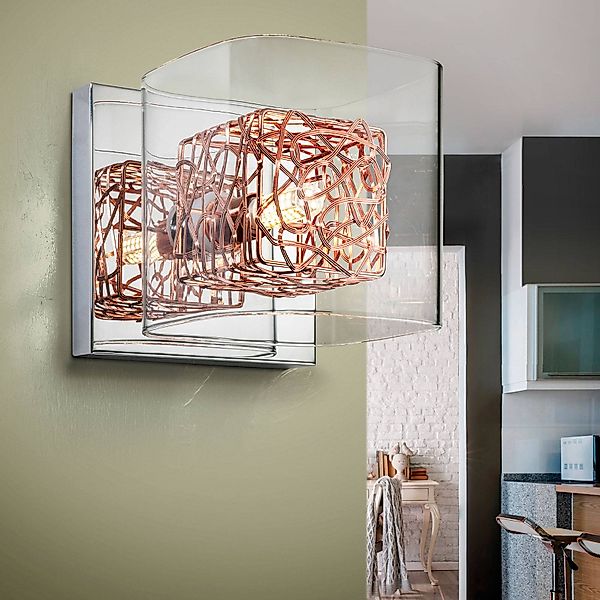 Wandleuchte Lios, Kupferdraht, 13 cm breit, G9 günstig online kaufen