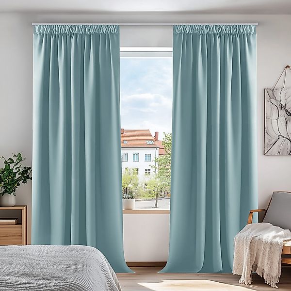 Deconovo Verdunkelungsvorhang Gardinen mit Kräuselband Blickdicht günstig online kaufen