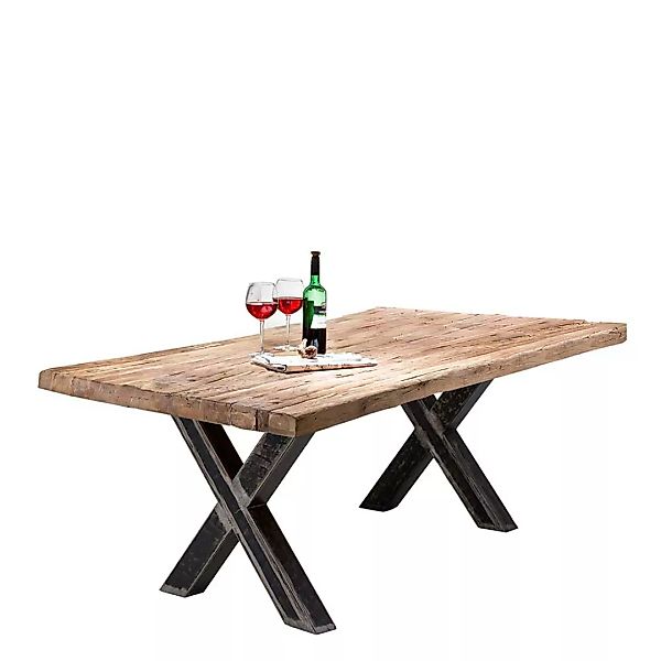 Tisch Esszimmer aus Teak Recyclingholz und Metall upcycling günstig online kaufen