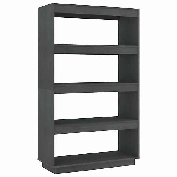 Bücherregal/raumteiler Grau 80x35x135 Cm Massivholz Kiefer günstig online kaufen