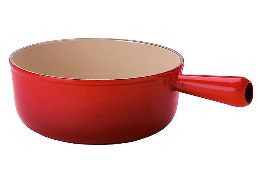 Le Creuset Schwenkkasserolle Caquelon Fonduetopf Gusseisen Kirschrot 22cm günstig online kaufen