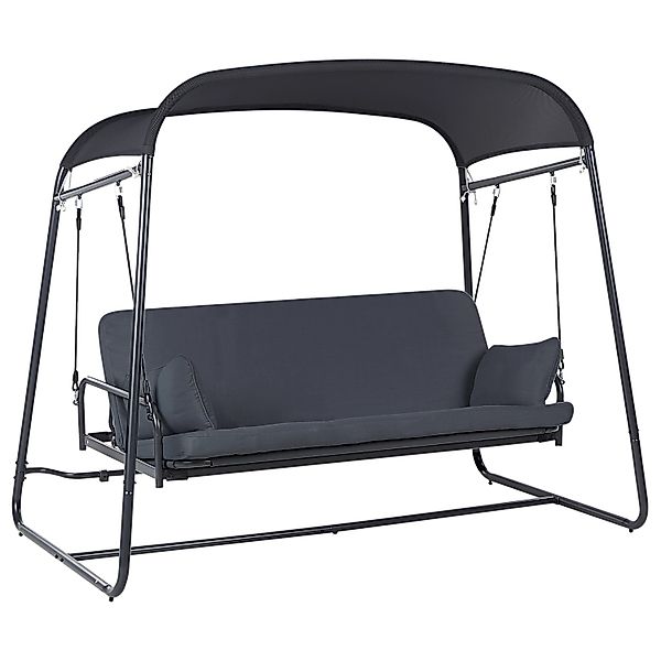 Beliani Gartenschaukel MARSCIANO Dunkelgrau 129x217x182 günstig online kaufen