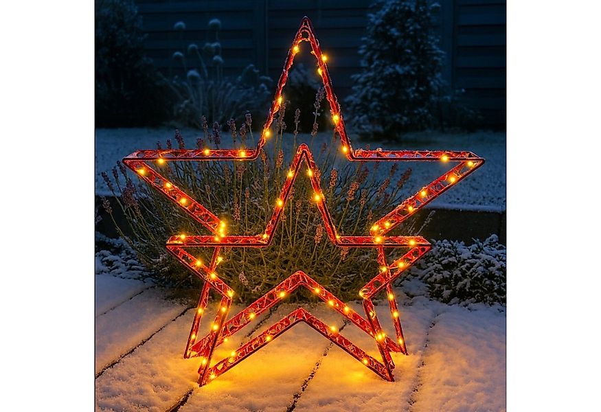 Online-Fuchs LED Dekolicht 2er Set LED Weihnachtssterne mit Folieneffekt - günstig online kaufen