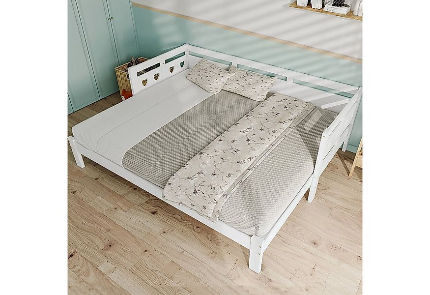 Merax Daybett mit ausziehbarer Liegefläche, Tagesbett aus Kiefer, Kinderbet günstig online kaufen