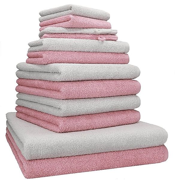 Betz Handtuch Set 12 TLG. Handtuch Set BERLIN Farbe Lotus - Silbergrau, 100 günstig online kaufen