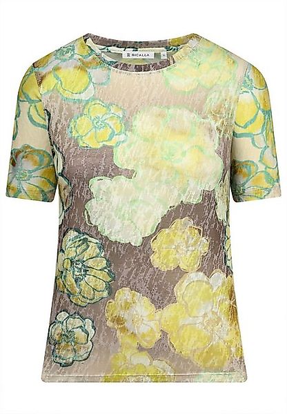 BICALLA T-Shirt Shirt mit Blüten-Print in Gelb/Taupe (1-tlg) günstig online kaufen