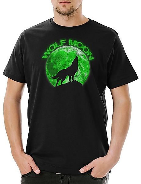 Urban Backwoods Print-Shirt Wolf Moon Herren T-Shirt Wölfe Mond Type Werwol günstig online kaufen