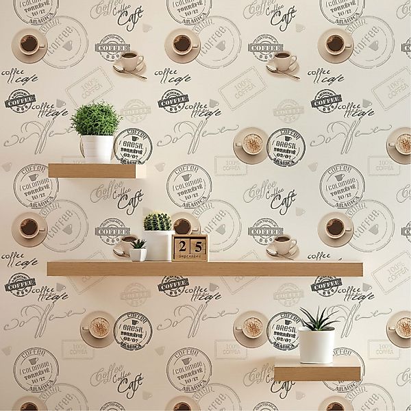 Tadessi Papiertapete Küche M1-No.891, Papiertapete, Creme, günstig online kaufen