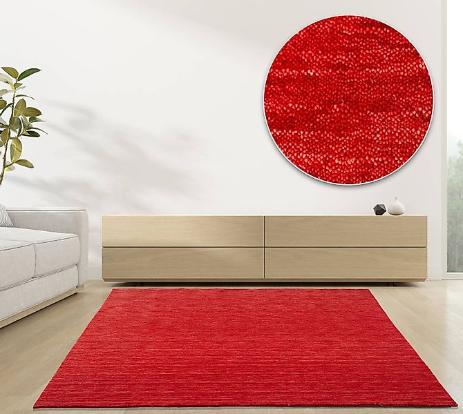 RUG N' ROLL Wollteppich Luxus Designerteppich, moderner uni Teppich aus rei günstig online kaufen