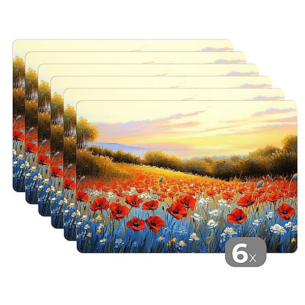 MuchoWow Platzset Mohn - Blumenfeld - günstig online kaufen