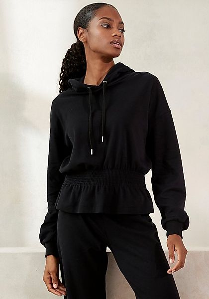 LASCANA Hoodie mit elastischer Raffung in der Taille, Loungewear günstig online kaufen