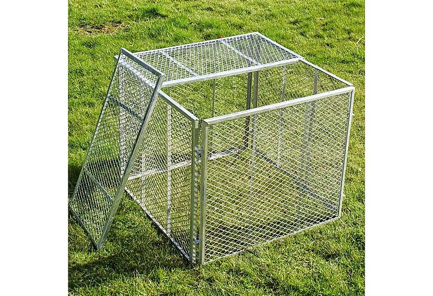 TRUTZHOLM Komposter Metall 100x100x80 cm mit 2 tlg Deckel Gartenkomposter f günstig online kaufen
