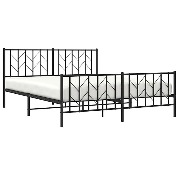 vidaXL Metallbett ohne Matratze mit Fußteil Schwarz 160x200 cm 374458 günstig online kaufen