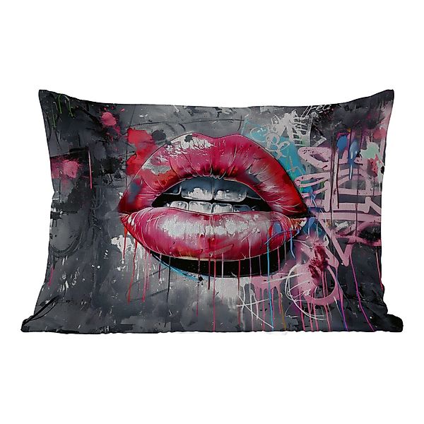 MuchoWow Dekokissen Lippen - Leuchtendes Rosa günstig online kaufen