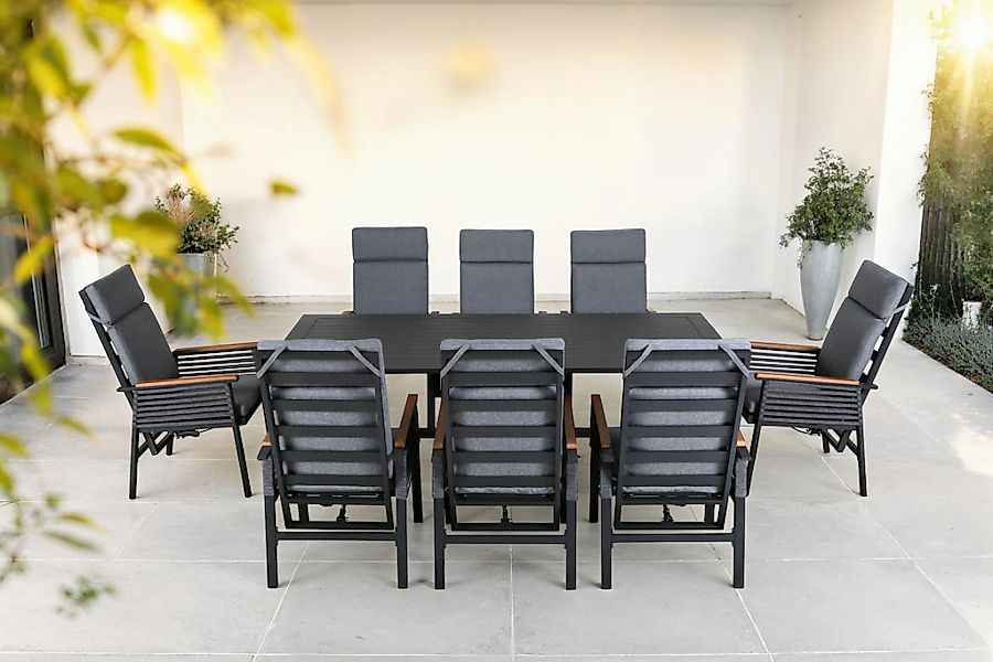 KONIFERA Garten-Essgruppe "Edessa Komfort", (Set, 17 tlg., 8x Stuhl mit Rüc günstig online kaufen