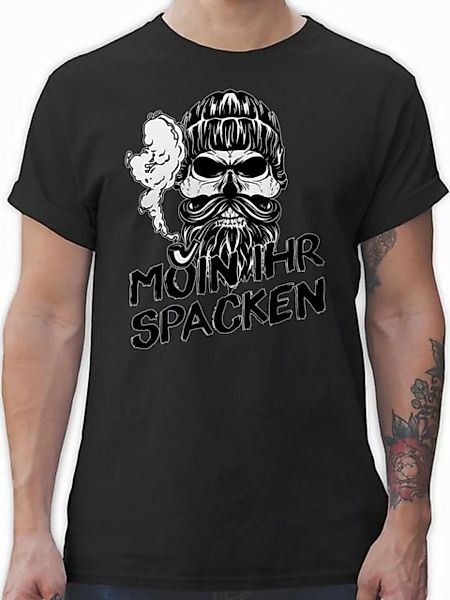 Shirtracer T-Shirt Moin ihr Spacken Totenkopf Norddeutsch Geschenke Sprüche günstig online kaufen