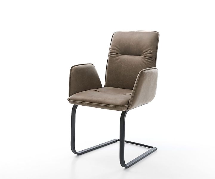 Freischwinger Vinja-Flex Mikrofaser Taupe Vintage Freischwinger flach Schwa günstig online kaufen