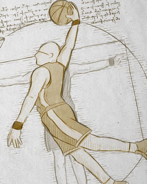 style3 T-Shirt Vitruvianischer Basketballspieler korb da günstig online kaufen
