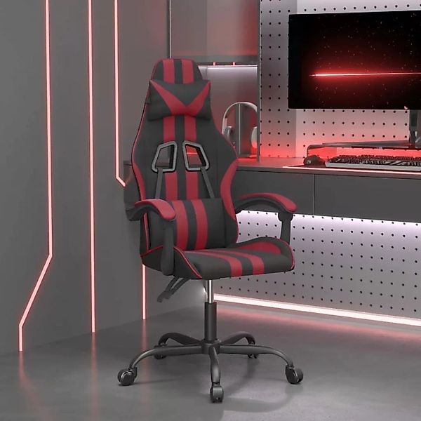 Vidaxl Gaming-stuhl Drehbar Schwarz Und Weinrot Kunstleder günstig online kaufen