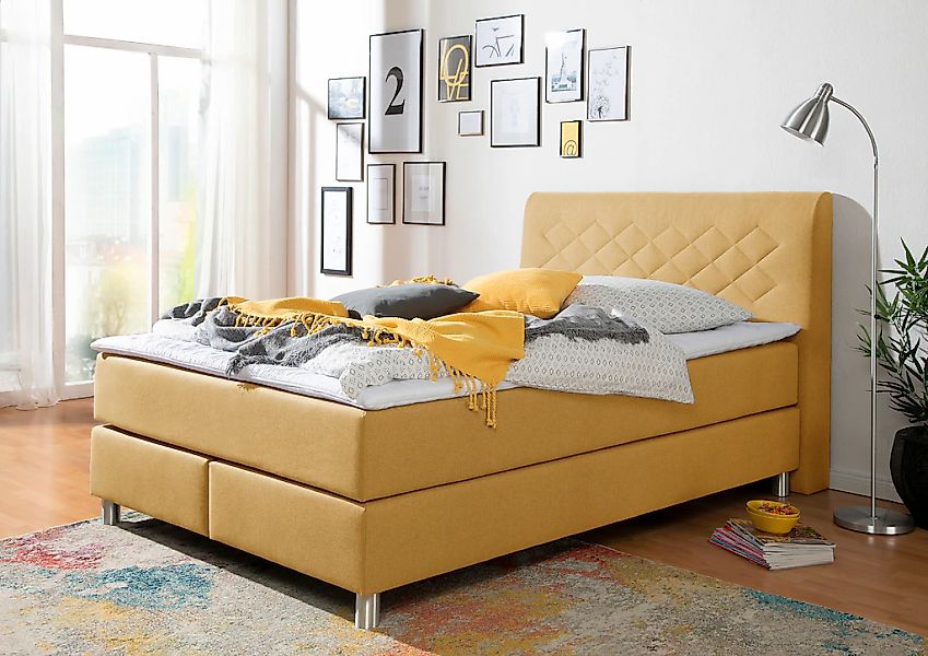 Home affaire Boxspringbett "Parla" incl. Topper, 4 Farben in 4 Breiten, 2 H günstig online kaufen