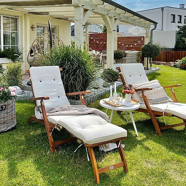 Gartenliege 2er-Set FSC®-zertifiziert Akazie klappbar 160kg belastbar günstig online kaufen