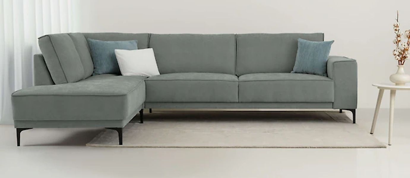 Places of Style Ecksofa »Polsterecke Oland, Struktur, Flachgewebe, Luxus-Mi günstig online kaufen