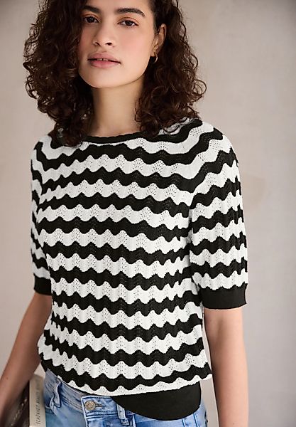 STREET ONE STUDIO Rundhalspullover mit Strick-Detail günstig online kaufen