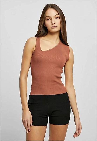 URBAN CLASSICS T-Shirt Urban Classics Damen Ladies Rib Knit Asymmetric Top günstig online kaufen