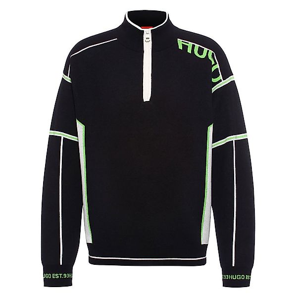 Hugo Slogono Halber Reißverschluss Sweater XL Bright Green günstig online kaufen