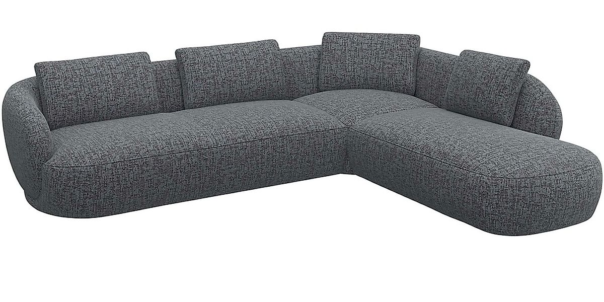 FLEXLUX Ecksofa »Torino, rund, L-Form, Sofa-Ecke mit Ottomane«, Modernes, o günstig online kaufen