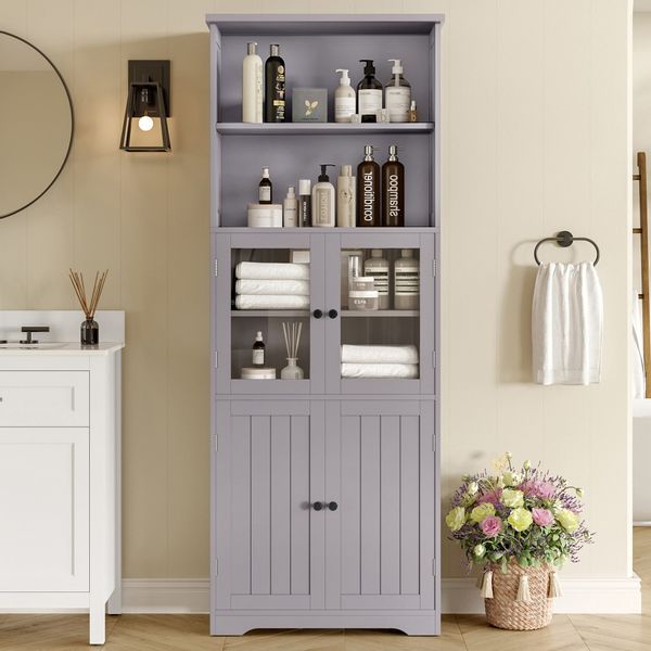 TavilaEcon Hochschrank Badezimmerschrank mit feuchtigkeitsbeständiger Lacki günstig online kaufen