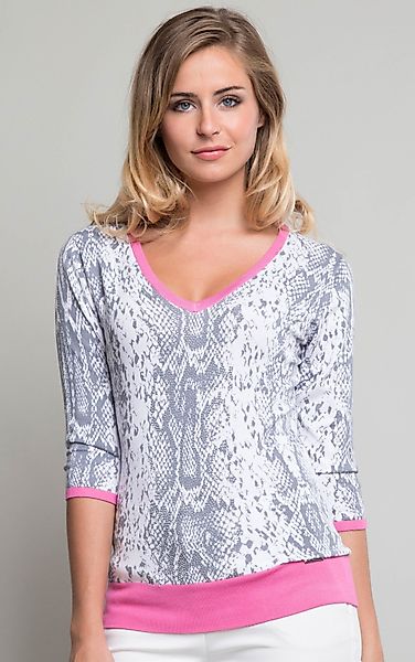 Passioni 3/4 Arm-Pullover mit Schlangenmuster günstig online kaufen